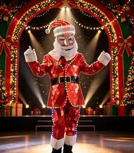 Traje de Papá Noel con Espejos y Luces LED para Discoteca, Disfraz de Mascota para Navidad, Desfiles, Fiestas, Eventos, Baile Flamenco - Product Image 1