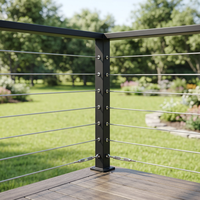 Poteau de balustrade de balcon en câble noir au design moderne, fabrication OEM
