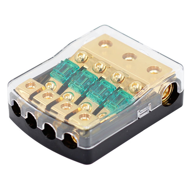 Mini ANL Fuse Holder 0 2 4 Gauge in 4 6 8 Gauge Out 60 Amp Fuse Distribution Block for Car Truck Boat Audio Stereo Amplifier 2 W