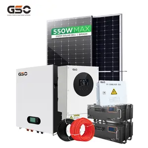 Conjunto completo de sistema de potência, conjunto completo de painel solar 5kw 8kw 10kw 15kw 20kw de energia solar híbrido residencial fora do sistema solar