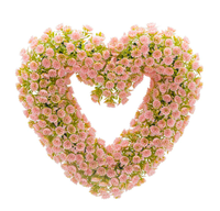 Guirlande de mini roses artificielles en forme de cœur, rose clair, pour décoration murale de porte d'entrée, pour la Saint-Valentin, les mariages, la fête des mères, la maison, l'intérieur
