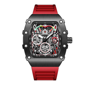 Montre de luxe ONOLA avec boîtier carré en alliage doré, bracelet en <span class=keywords><strong>caoutchouc</strong></span>/silicone, cadran analogique de 47 mm, mouvement à quartz par Chenlong - Product Image 2