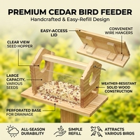 Mangeoire à oiseaux suspendue en bois massif FSC, écologique, DIY, maison à oiseaux à graffiter, mangeoire extérieure pour graisse animale, simple, 1,0 kg