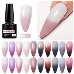7ml Changing AurorasThermal Rubber Base <b>Gel</b> <b>Nail</b> Polish Nude Purple Glitter Sparking Long Lasting Manicure Art Varnish - Product Image 3