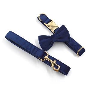 Producto en Oferta, Corbata de Moño Ajustable para Perro, Moda 2025, Alta Calidad, Linda, Azul Oscuro, Terciopelo, Cómodo Arnés para Perro, Correas para Mascotas - Product Image 3