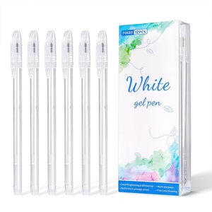 Ensemble de stylos surligneurs blancs en gel de 0,9 mm |   Pointe fine à forte couvrance pour l'illustration, le dessin, les projets artistiques scolaires et de bureau - Product Image 1