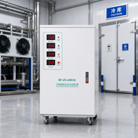 Stabilisateur de tension triphasé sécurisé 40 kVA 380 V, régulateur automatique avec protection contre les sous-tensions et les surchauffes