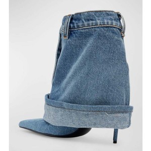 Bottes mi-mollet sexy pour femmes, bout pointu, chaussures élégantes pour femmes, denim, cowgirl, nouvelles bottes en denim pour femmes 2025 - Product Image 4