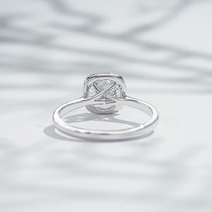 Starsgem 1.1ct 6.6mm rond taille brillant diamant de laboratoire 18K or blanc Halo classique D couleur bague de fiançailles - Product Image 3