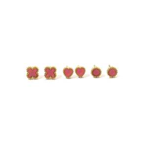 Boucles d'oreilles tendance en acier inoxydable 316L plaqué or PVD, forme cœur rose, carrée, ronde, bijoux durables et résistants - Product Image 1