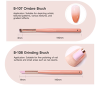 Lot de pinceaux professionnels pour nail art – Stylo de précision pour gel UV, pinceau de photothérapie, pinceau à fleurs, outils de nail art