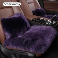 Échantillon de support pour vente en gros : Ensemble de trois coussins de siège de voiture en peau de mouton pelucheuse pour l'hiver, chauds, carrés, écologiques, antidérapants, pour usage domestique
