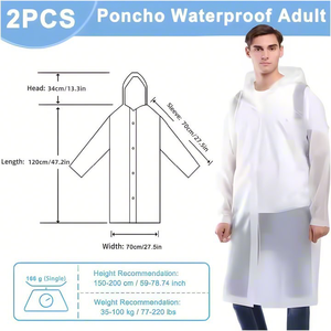 <span class=keywords><strong>Impermeabile</strong></span> per Ragazze Donne Uomini Riutilizzabile Traspirante in Materiale Plastico per Escursionismo Ciclismo Campeggio Viaggi - Product Image 3