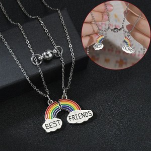 Sveglio creativo Collana Cuciture Arcobaleno <span class=keywords><strong>Lettere</strong></span> Buon Amico Coppia Collana del Magnete - Product Image 3