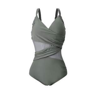 Maillot de bain une pièce pour femme, coupe haute, dos nu, bikini sexy, soutien-gorge en maille - Product Image 4