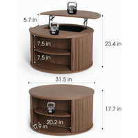 Table basse relevable moderne en MDF pour hôtel, salon, salle d'attente, table basse relevable