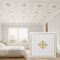 Plaques de plafond carrées ignifuges en aluminium 600x600, panneaux de plafond suspendus laminés avec film PVC pour cuisine