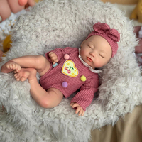 Poupée Reborn de 13 pouces, corps souple en silicone, bébé nouveau-né réaliste endormi