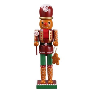 Figura Decorativa de Soldado Cascanueces de Madera, Adorno Navideño, Decoración de Escritorio, Regalo - Product Image 5