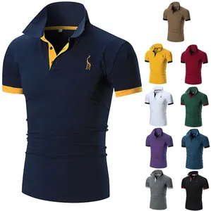 Polo homme camiseta para homens, alta qualidade, bordada, logotipo, malha, tecido, plus size, golf polo