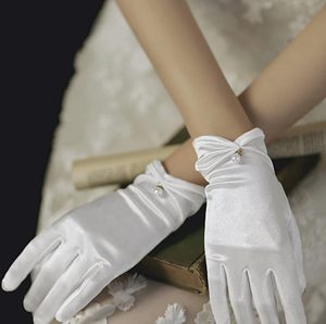 Gants de mariée élégants à cinq doigts Performance Lolita JK Gants de mariage perlés pour femmes Mitaines de conduite coréennes - Product Image 4