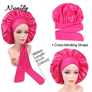 <span class=keywords><strong>Bonnet</strong></span> de nuit en satin ajustable pour cheveux longs, avec logo personnalisé, pour séchage rapide, pour femmes, vente en gros - Product Image 5