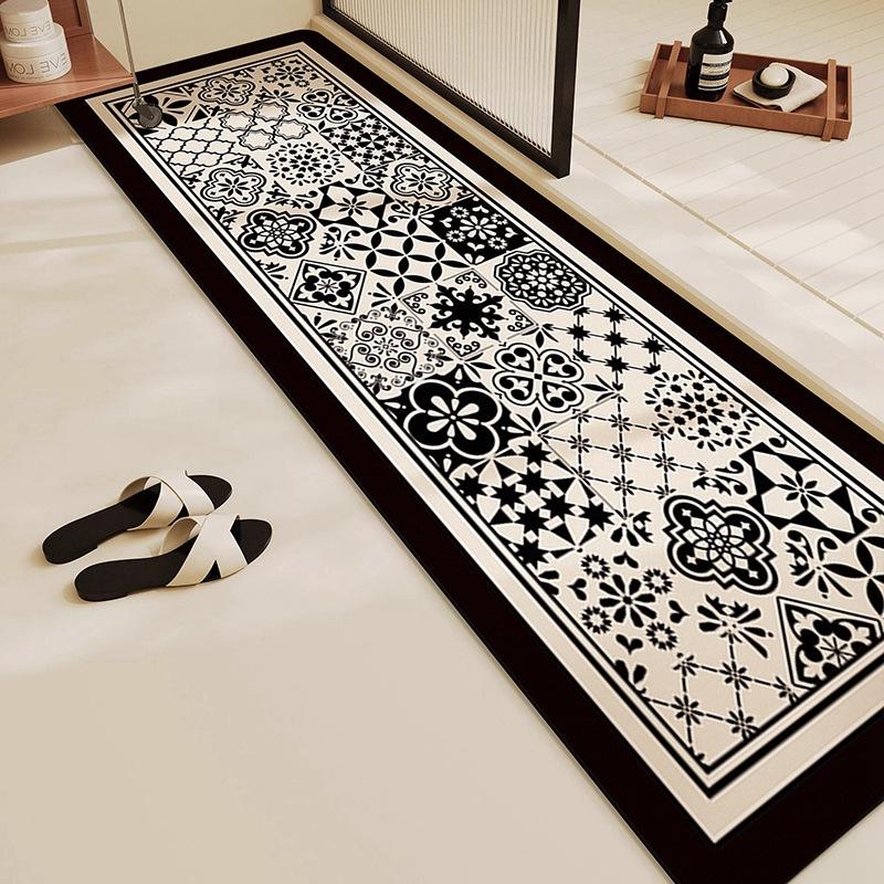 Azulejos negros con estampado retro