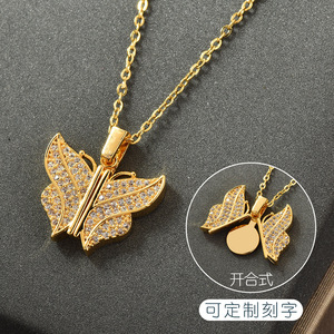 Collana con ciondolo elegante con lettera apribile-gioielli di <span class=keywords><strong>moda</strong></span> personalizzati incisi con <span class=keywords><strong>spazio</strong></span> messaggio personalizzato - Product Image 6