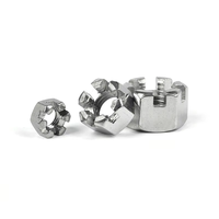Écrou hexagonal fendu personnalisable en acier au carbone zingué, filetage métrique à gauche, pour applications minières anti-desserrage, fourni directement par l'usine