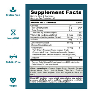 Gomitas de Magnesio para Dormir, Fabricante de Suplementos de Marca Privada OEM, Sin Melatonina, Apoyo para la Relajación Nocturna, Venta al Por Mayor - Product Image 2