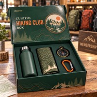 Kotak Hadiah dengan Logo Kustom, Alas dan Tutup Kaku, Kertas Berlapis 157gsm, Papan Abu-abu 2mm, Cetak CMYK untuk Kemasan Merchandise Klub Hiking.