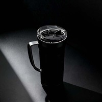 Gobelet de voyage en acier inoxydable à double paroi isolé, design sportif, tasse à café avec poignée pour le camping