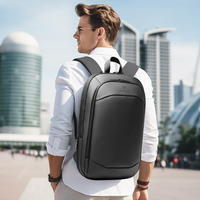 Sac à dos pour ordinateur portable extensible pour hommes, résistant à l'eau, 15,6/17 pouces, sac à dos de voyage avec port de charge USB, fin et élégant