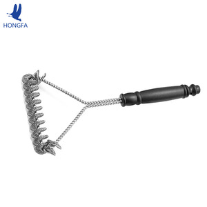 Hongfa Stainless Steel Spring Cleaning Brush 12 Inch Triangular For BBQ Grill Cooking Baking - Product Image 3