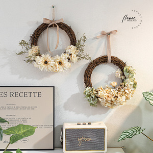 Guirlande de fleurs artificielles en soie de qualité supérieure, faite à la main, en rotin, pour décoration murale, mariage, décoration de porte d'entrée, vente en gros - Product Image 4