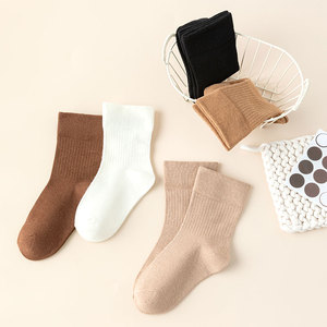 Vendita calda a buon mercato 1-12 anni bambini colore caffè serie cotone comfort allentato per bambini calzini - Product Image 2