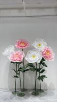 Fleur de pivoine géante autoportante personnalisable en organza et gaze d'eau pour la décoration de mariage, la décoration d'événements et les vitrines