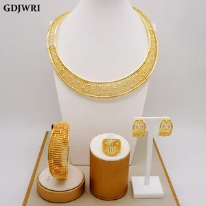 GDJWRI RC03 18k gold plated expensive necklace women big exclusive jewelry set