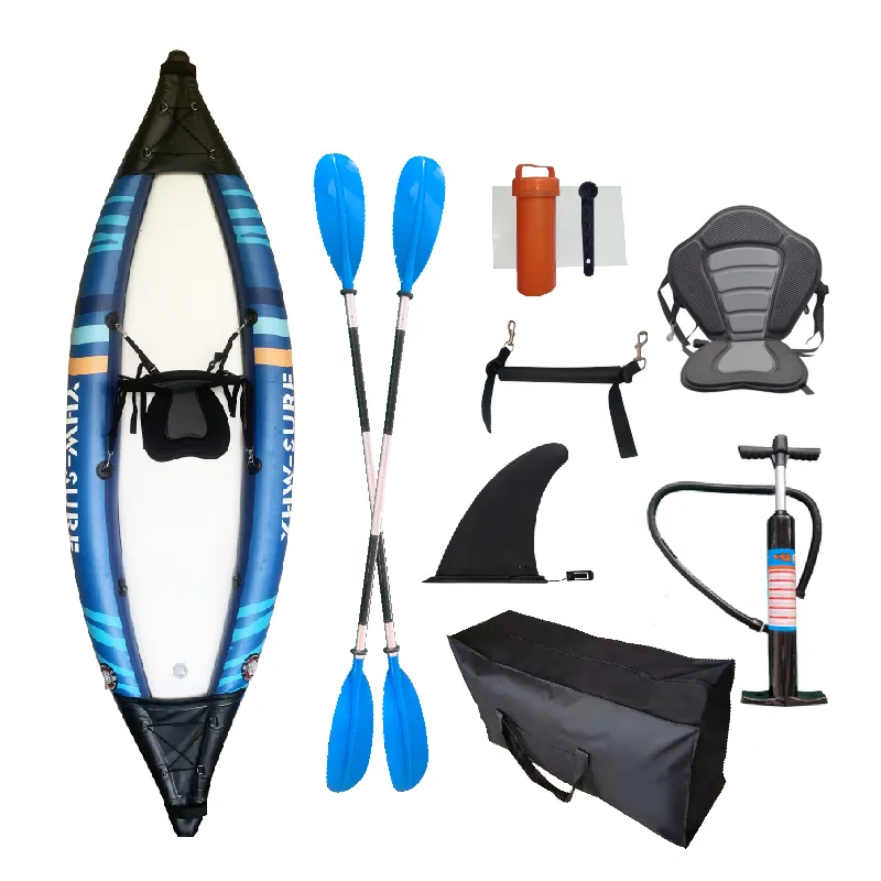 OEM ODM gonfiabile kayak a buon mercato 1 o 2 persone canoa da pesca con scafo in PVC durevole