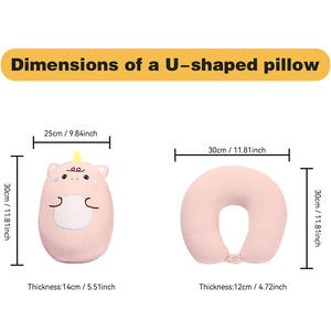 Bantal anak-anak 2 dalam 1 leher berubah bentuk, bantal perjalanan lembut bentuk U hewan menggemaskan nyaman tidur Unicorn mewah mainan untuk leher - Product Image 2