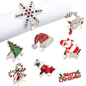 Anneaux de serviette de Noël 2024, décorations de table, autres fournitures de fête, décorations de table, porte-serviettes - Product Image 6