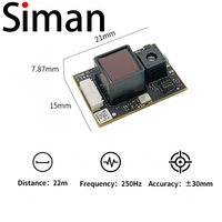 Sensor LiDAR DToF Industri Siman SDAM 3.3V Daya Rendah Ukuran Kecil Jangkauan Deteksi 20m 250Hz UART/IIC Akurasi 6cm