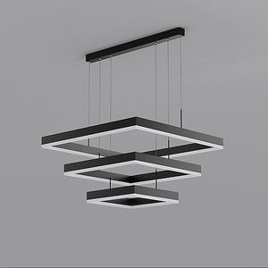 Lámpara colgante negra cuadrada moderna lámpara de techo decoración del hogar candelabros de metal iluminación colgante - Product Image 6