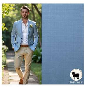 时尚280/米澳大利亚羊毛混纺70% 美利奴羊毛30% 涤纶编织环保人字套装面料定制套装 - Product Image 4