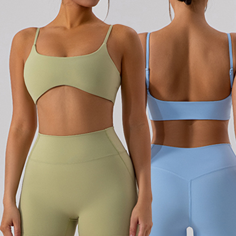 OEM/ODM Unique Designs Sports Yoga Bra Factory Custom Women Fitness Gym Active Wear Curved Hem Square Neck Workout Tops