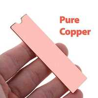 Accessoires pour ordinateur portable radiateur 1mm cuivre pur avec revêtement en graphène plaque de cuivre de refroidissement NVME M.2 SSD dissipateur thermique