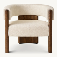 Fauteuil lounge en velours olive, fauteuil d'appoint avec structure en bois de chêne massif pour salon, OEM ODM personnalisé