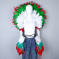 Écharpe en plumes d'autruche multicolores avec sangle en satin, pour spectacle burlesque, carnaval, costume de scène, accessoire d'épaule personnalisé