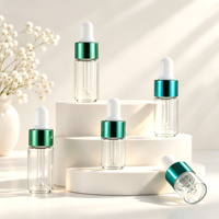 Mini flacons compte-gouttes en verre ambré 1-5ml, format voyage portable, bouchon doré, contenants cosmétiques rechargeables pour huiles essentielles, sérums et parfums
