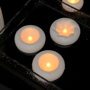 Lilin LED Plastik Tahan Air Ramah Lingkungan Tanpa Api Mengapung Warna Putih 30G untuk Pernikahan Pesta Kolam Renang Dekorasi Rumah Penggunaan Luar Ruangan - Product Image 2